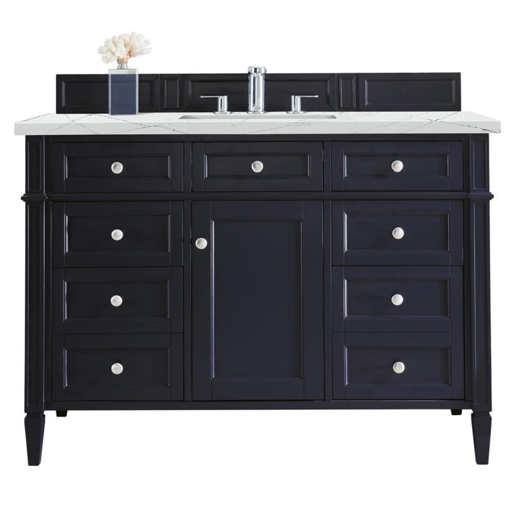 James Martin Vanities Brittany 48" Victory Blue Single Vanity w/ 3 CM Ethereal Noctis Quartz Top