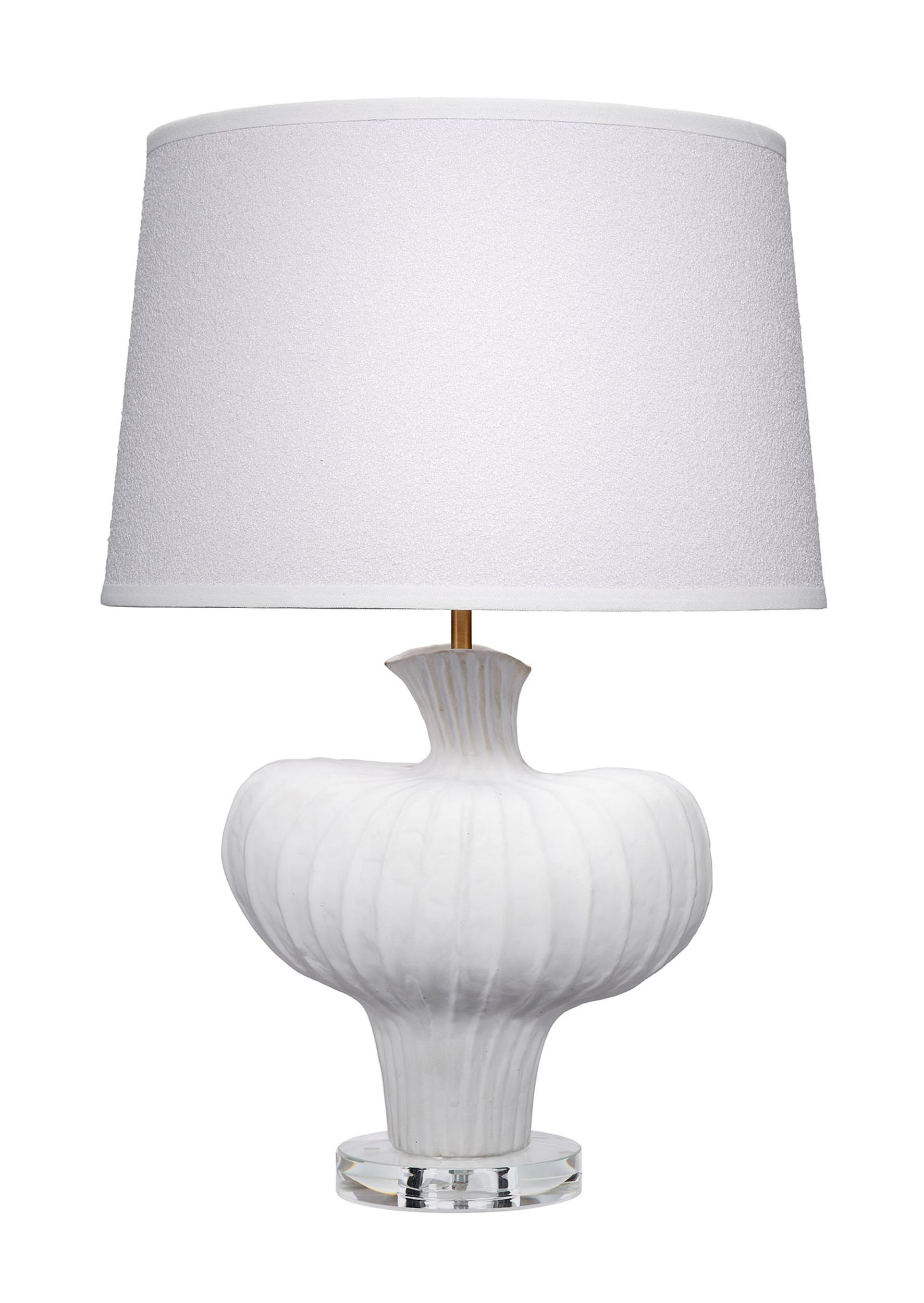 White Ceramic Table Lamp with Polyester Shade