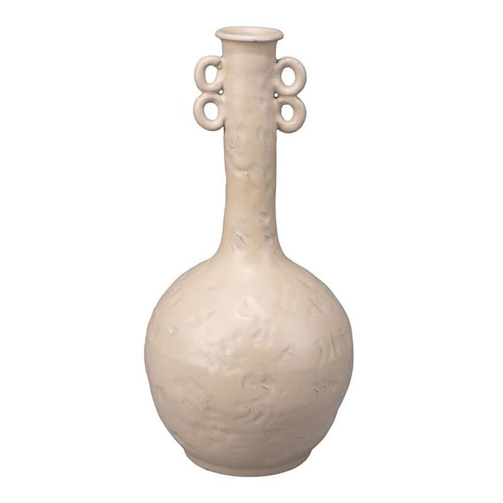 Jamie Young Co Large Transitional Ceramic Babar Vase in Beige