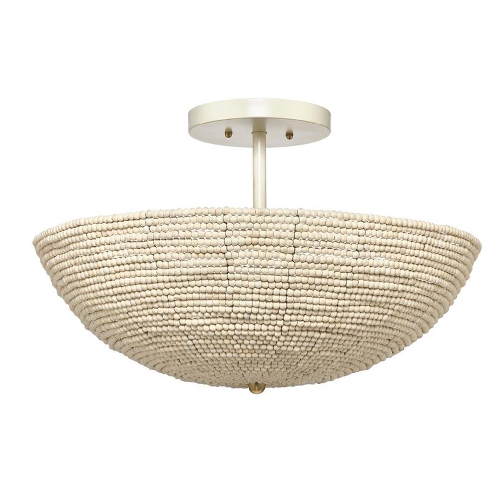 Tsunami 3 Light Solid Wood Semi Flush Mount