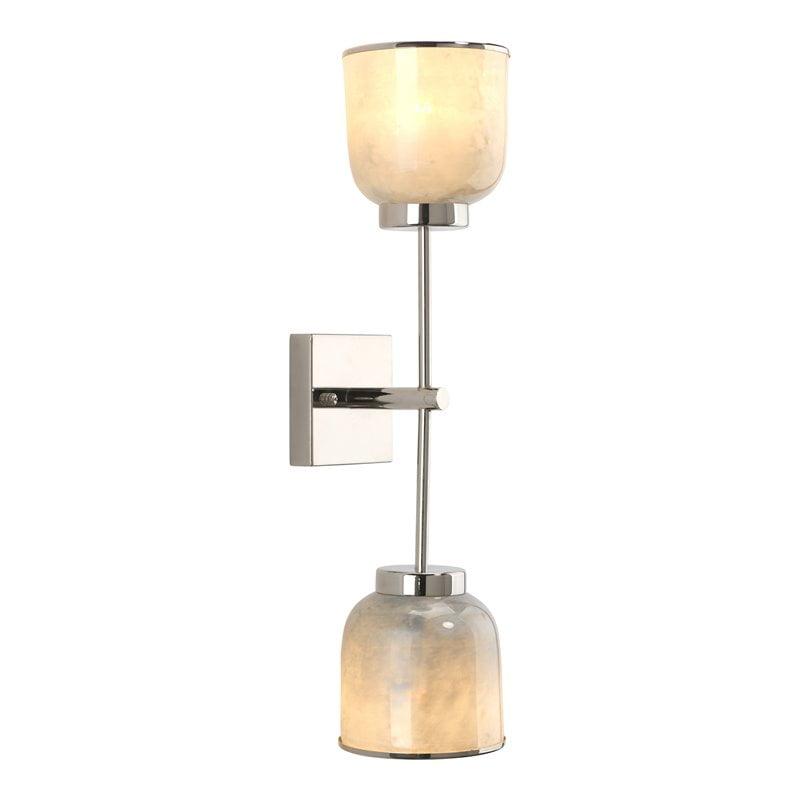 Opal Nickel Double Light Dimmable Wall Sconce