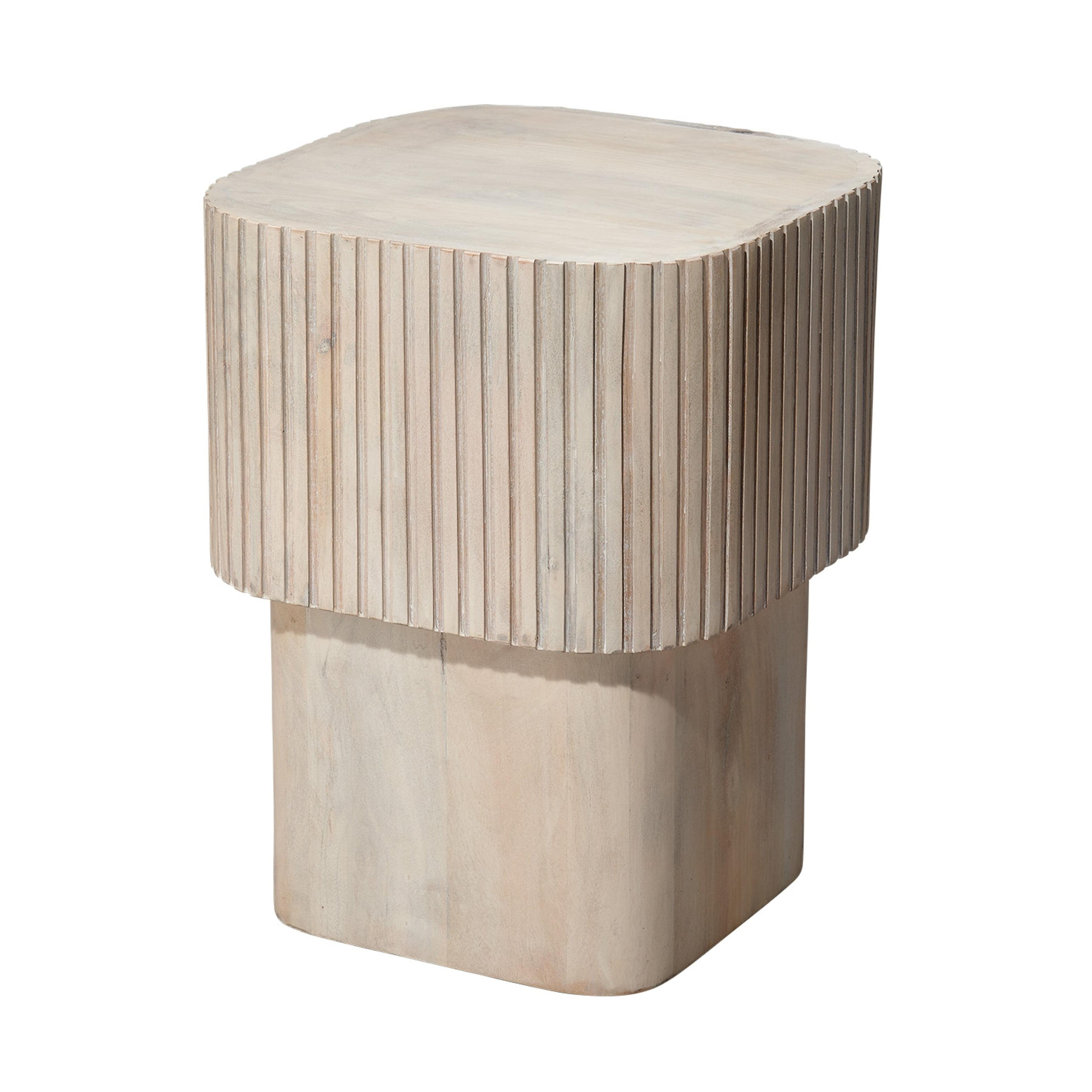 Jamie Young Notch Mango Wood Square Table White Bleach