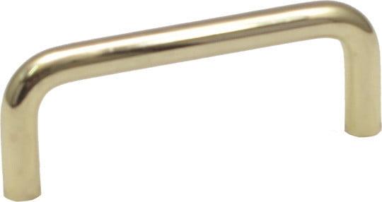 Polished Brass Modern Bar Cabinet Pull with Mounting Hardware