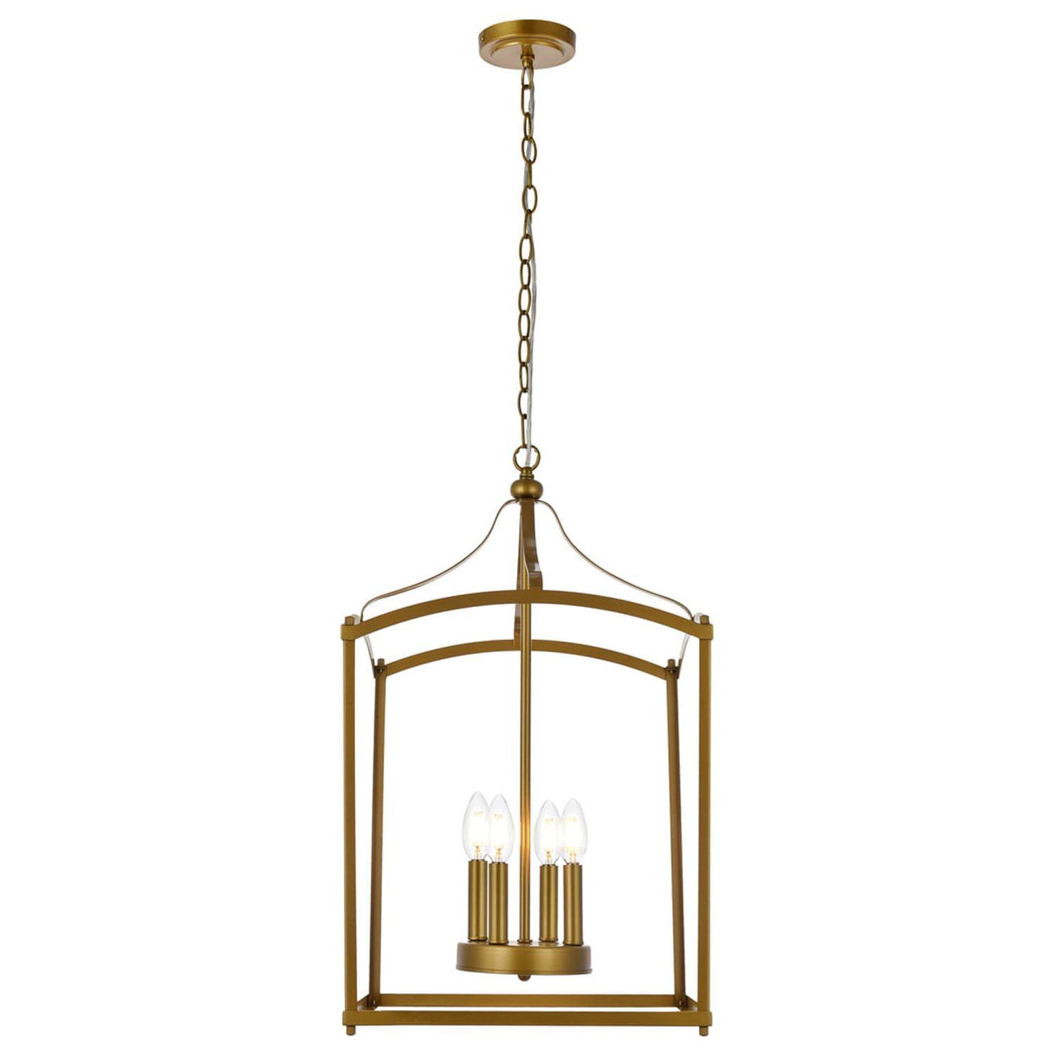 Janet 4 lights pendant in brass