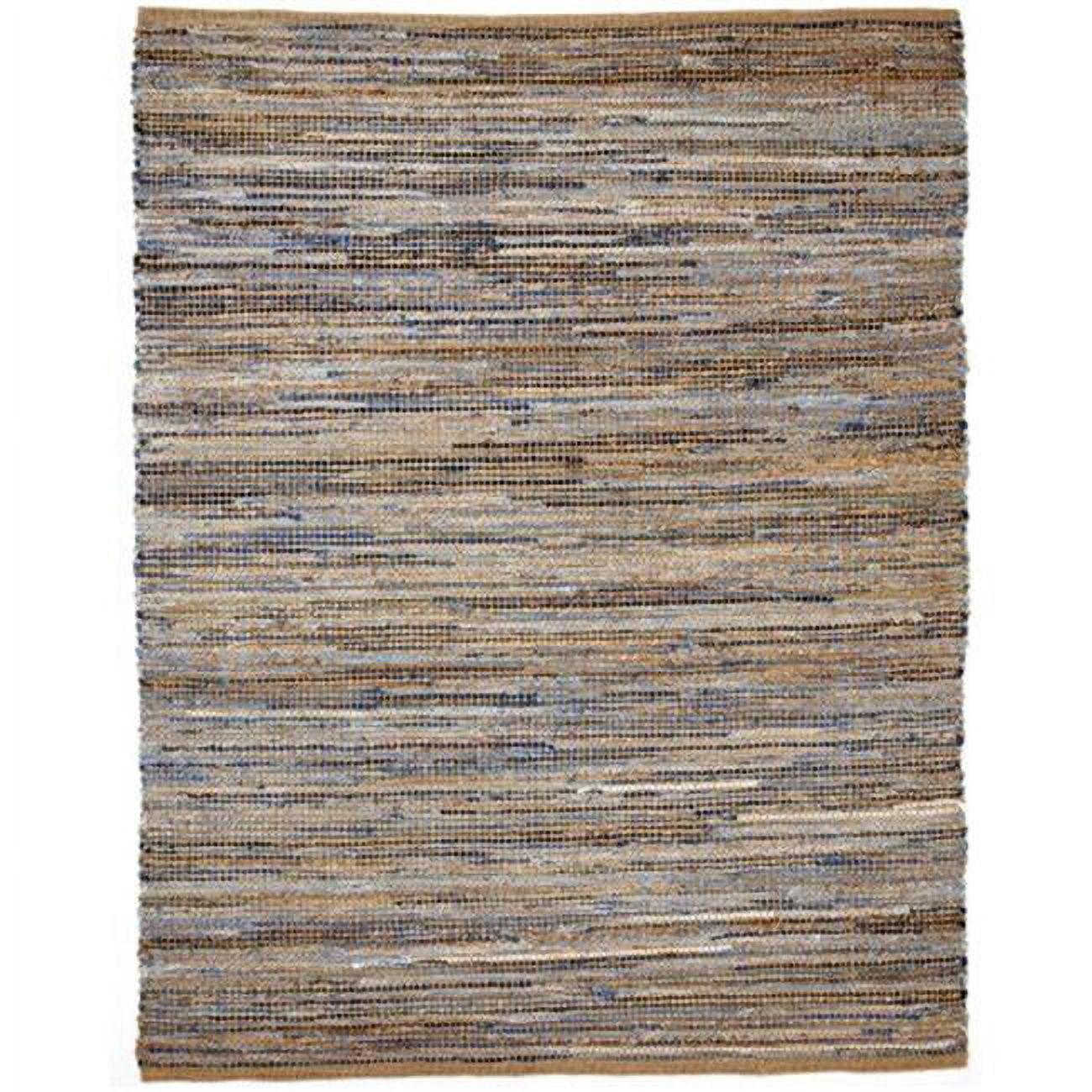 Anji Mountain AMB1032-0268 2 ft. 6 in. x 8 ft. American Graffiti Denim & Jute Runner Rug - Tan, Gold & Blue