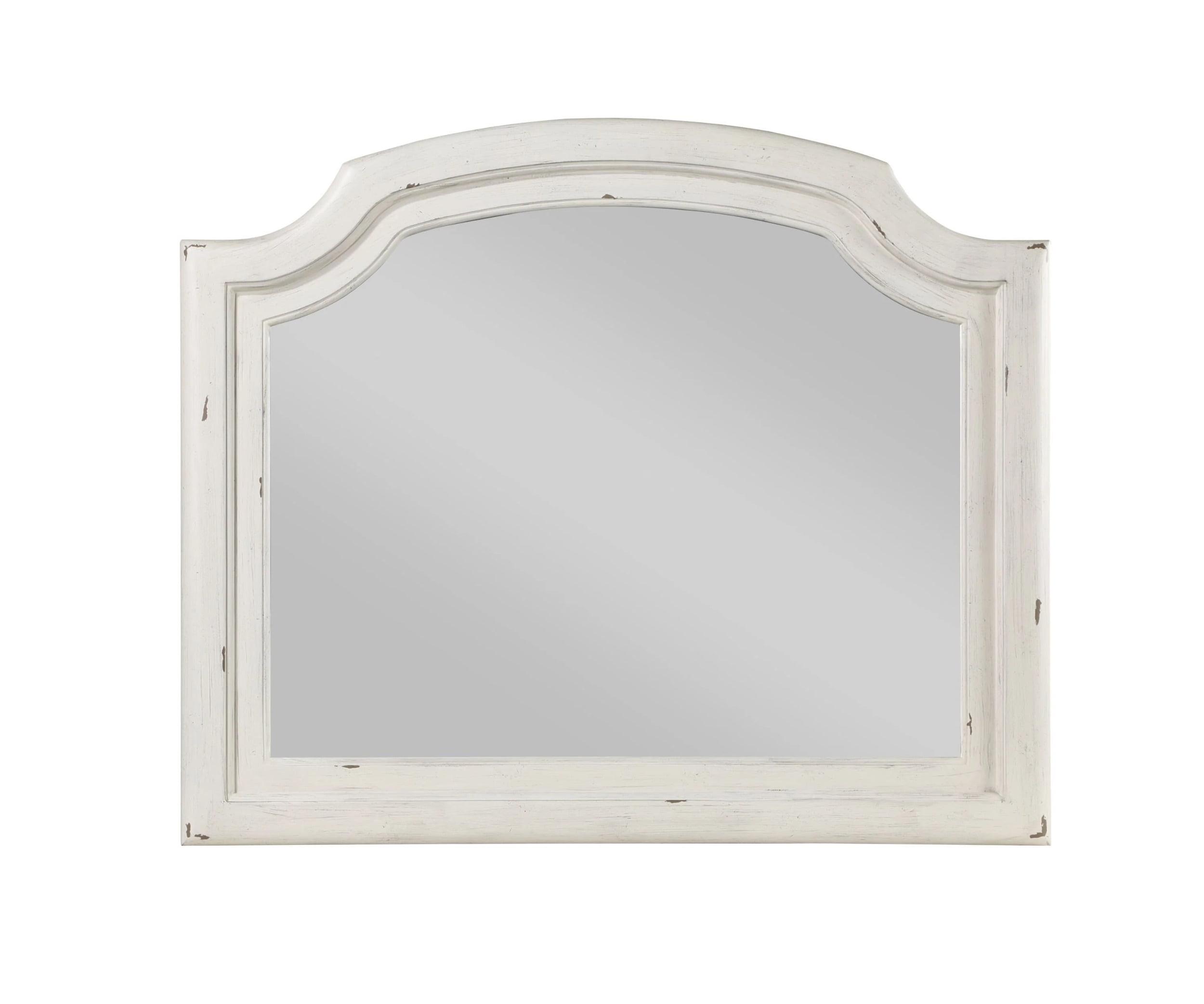 Jaqueline Antique White Rectangular Wood Mirror