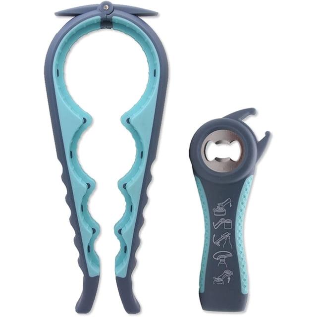 Bottle Opener for Arthritic Hand,Jar Opener for Old People, Children, Women, Those with Weak Hands,Multifunctional Kitchen Gadgets (02-Blue)