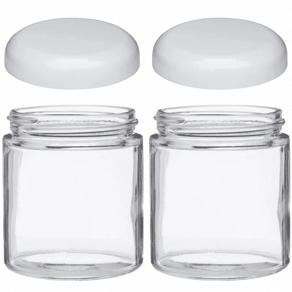 Jarming Collections 16oz Wide Mouth Glass Storage Jars – Extra-Wide Opening with BPA-Free Plastic Lids for Easy Filling, Food Storage, Pantry Organization & Canning Storage – Made in USA  (Set of 2)