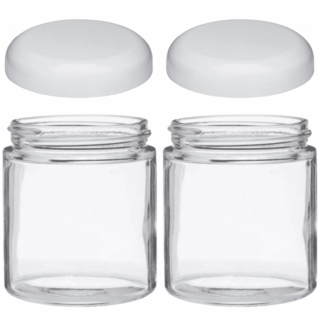 Jarming Collections 16oz Wide Mouth Glass Storage Jars – Extra-Wide Opening with BPA-Free Plastic Lids for Easy Filling, Food Storage, Pantry Organization & Canning Storage – Made in USA  (Set of 2)