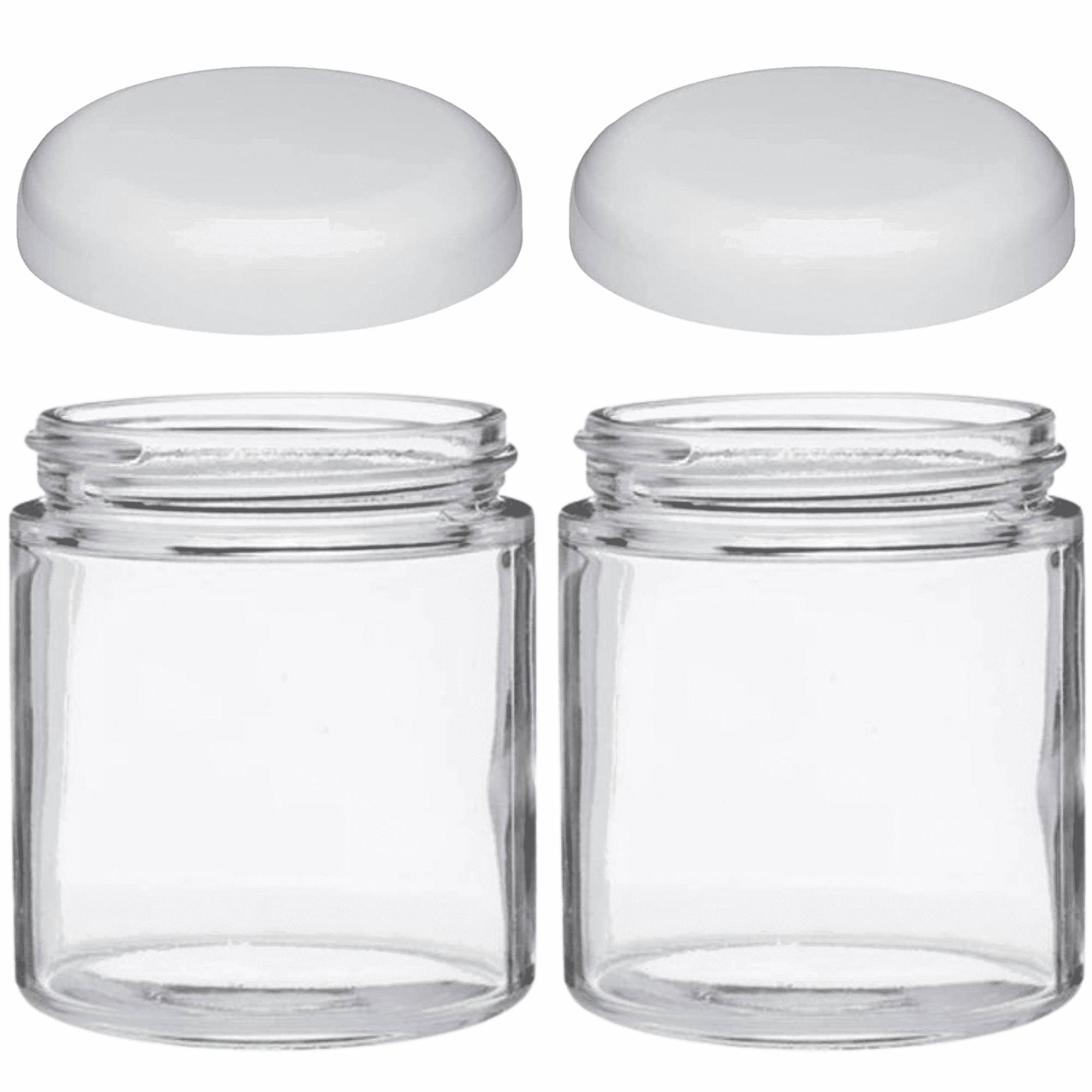 Jarming Collections 16oz Wide Mouth Glass Storage Jars – Extra-Wide Opening with BPA-Free Plastic Lids for Easy Filling, Food Storage, Pantry Organization & Canning Storage – Made in USA  (Set of 2)