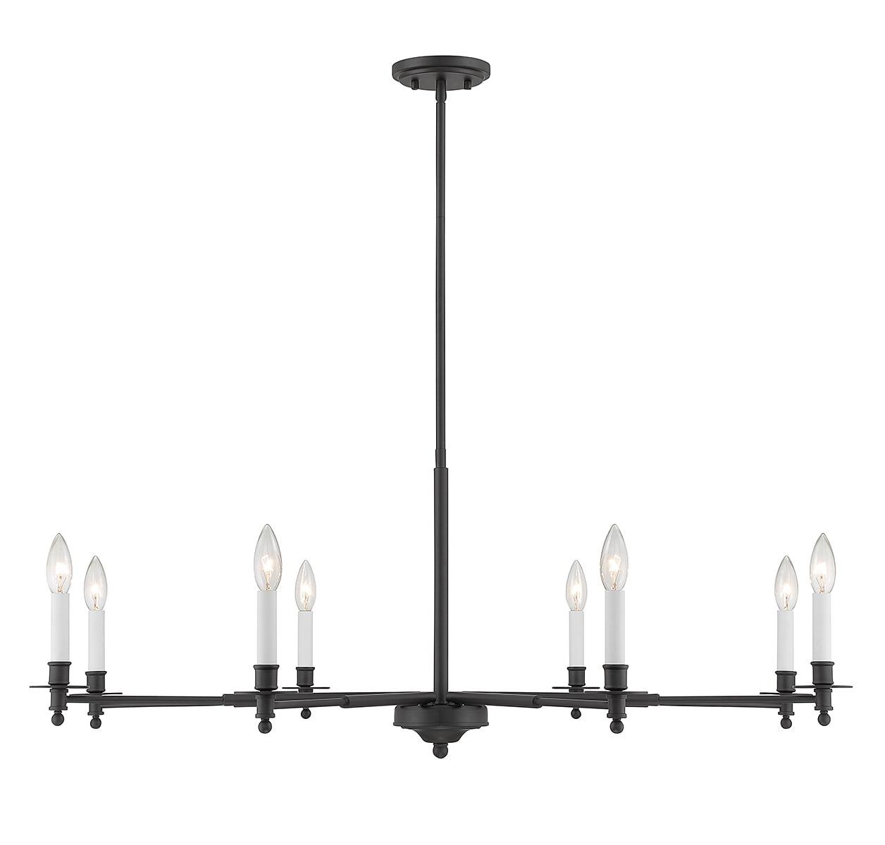 Jasmine 42'' Matte Black 8-Light Candle Chandelier