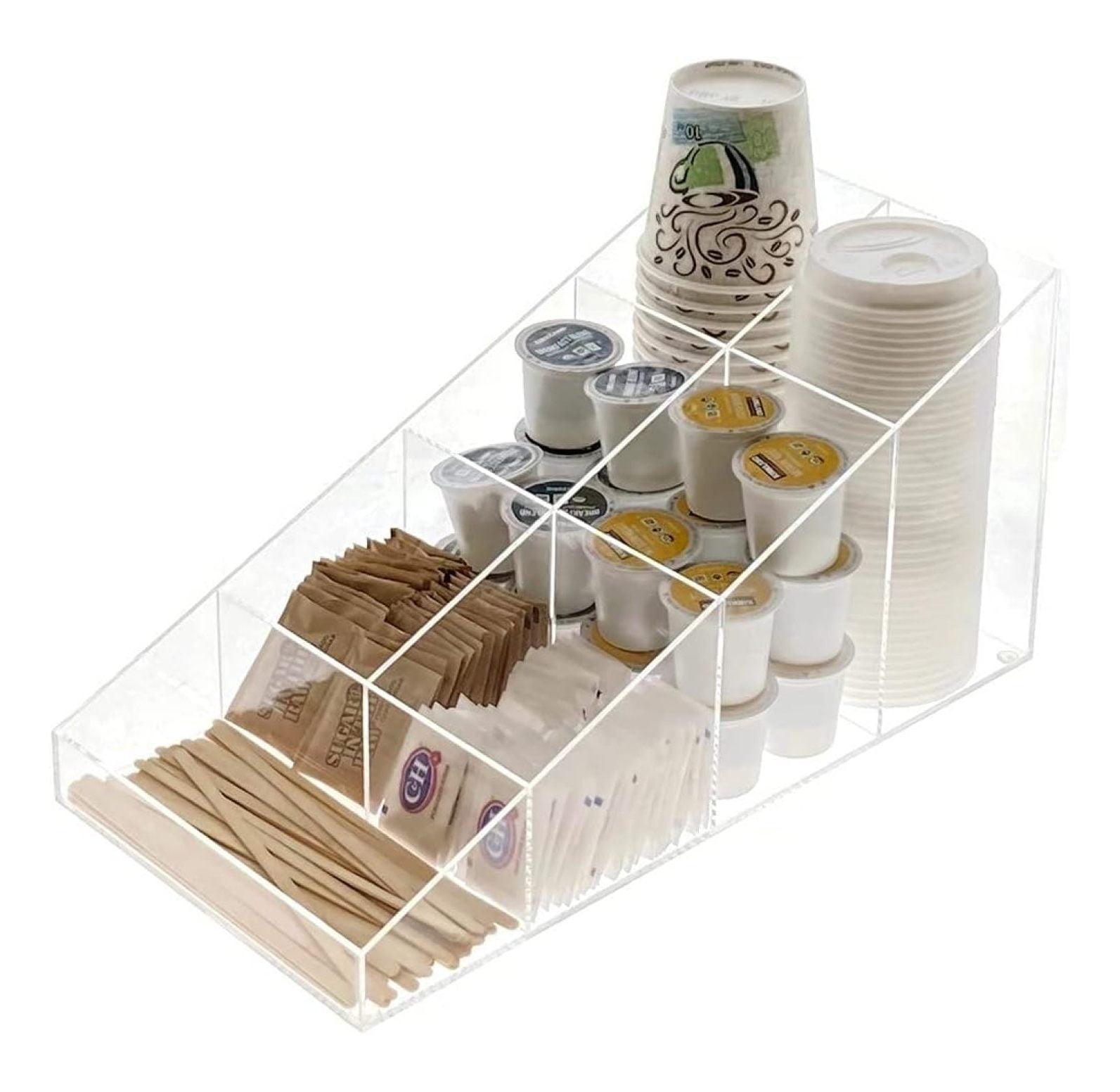 Java Joe Clear Acrylic Coffee Station Organizer with 7 Sections