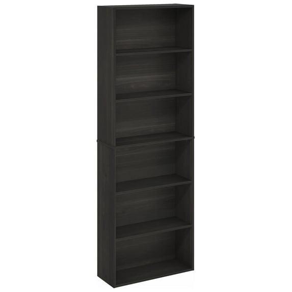 Jaya Standing 6-Tier Open Storage Bookcase, Espresso