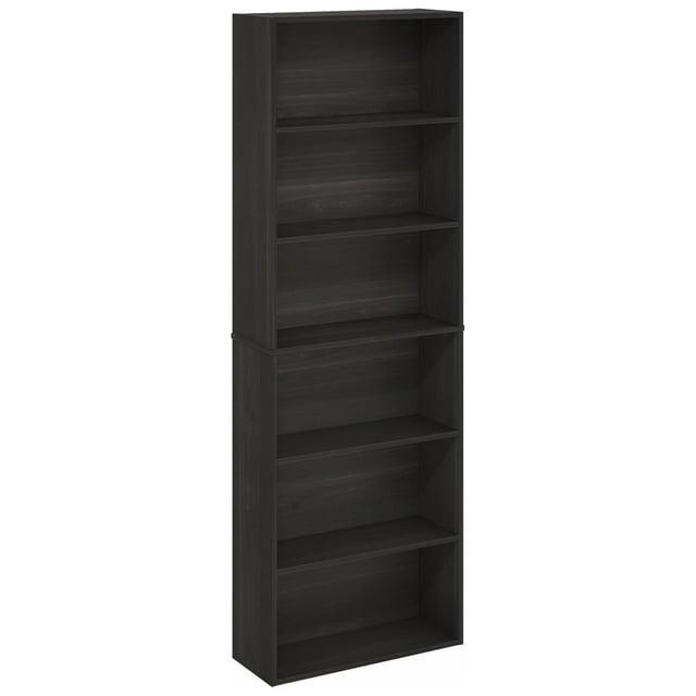 Jaya Standing 6-Tier Open Storage Bookcase, Espresso
