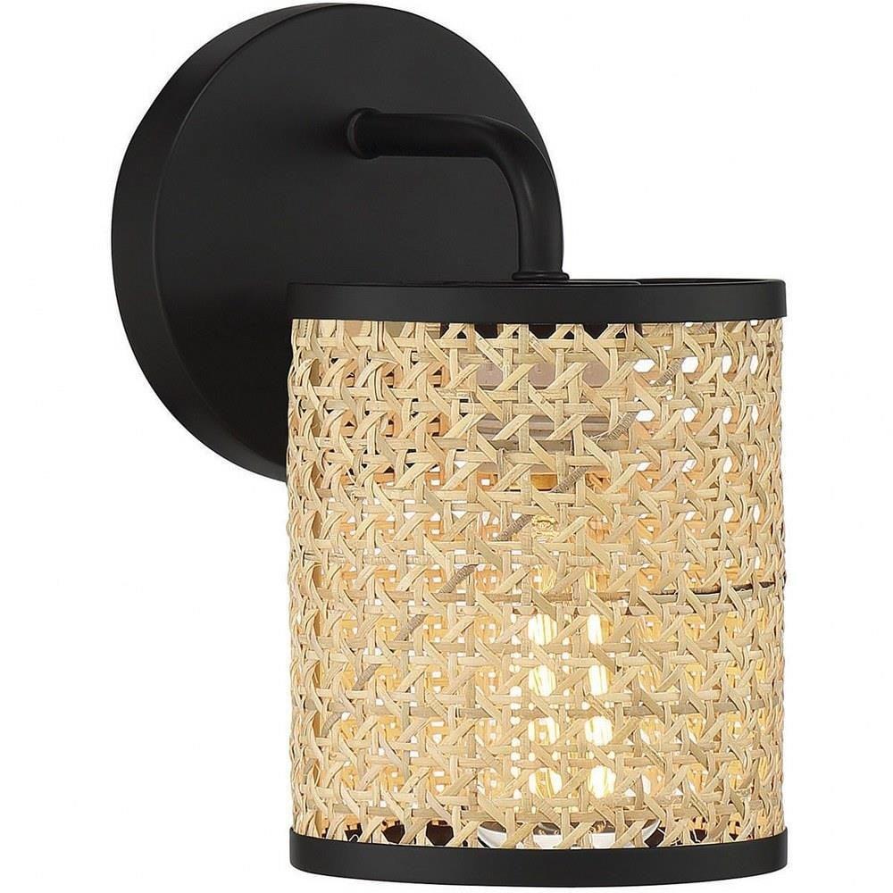 Matte Black Bohemian Dimmable Cylinder Wall Sconce