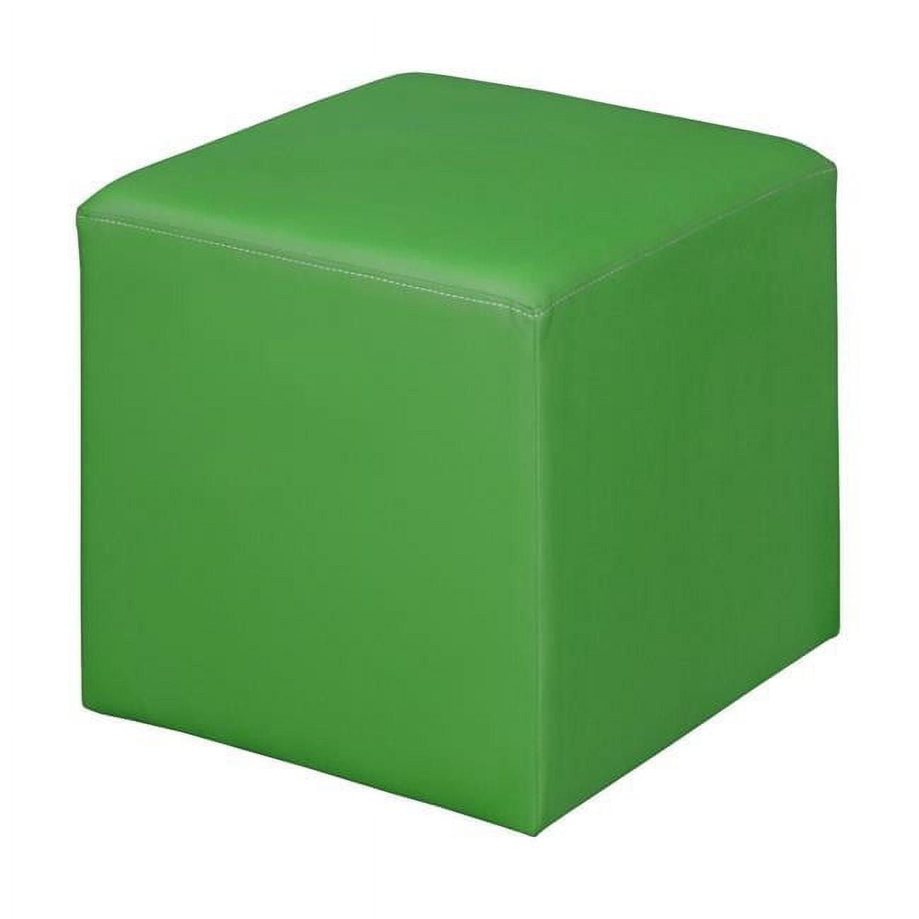 Envy Green Vinyl Upholstered Square Ottoman