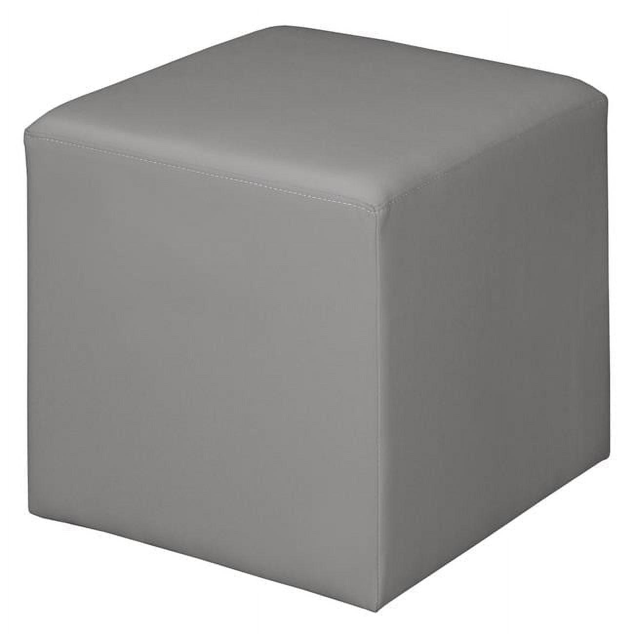 Regency Upholstered Soft Jean Plush Square Ottoman - Grey