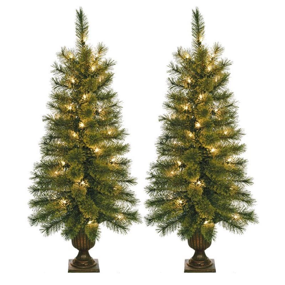 42'' Pre-Lit Artificial Pine Christmas Tree with Urn Base