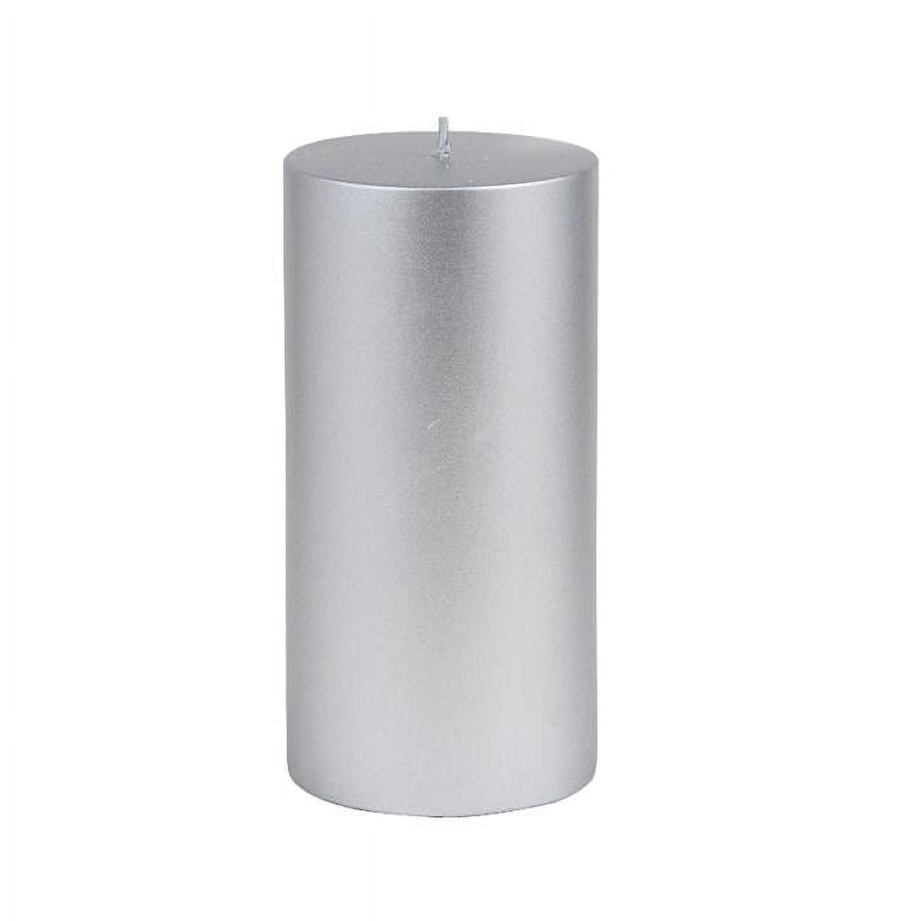 Jeco CPZ-106 3 x 6 in. Pillar Candle, Metallic Silver