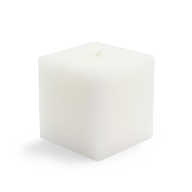 White 3-Inch Dripless Square Pillar Candle