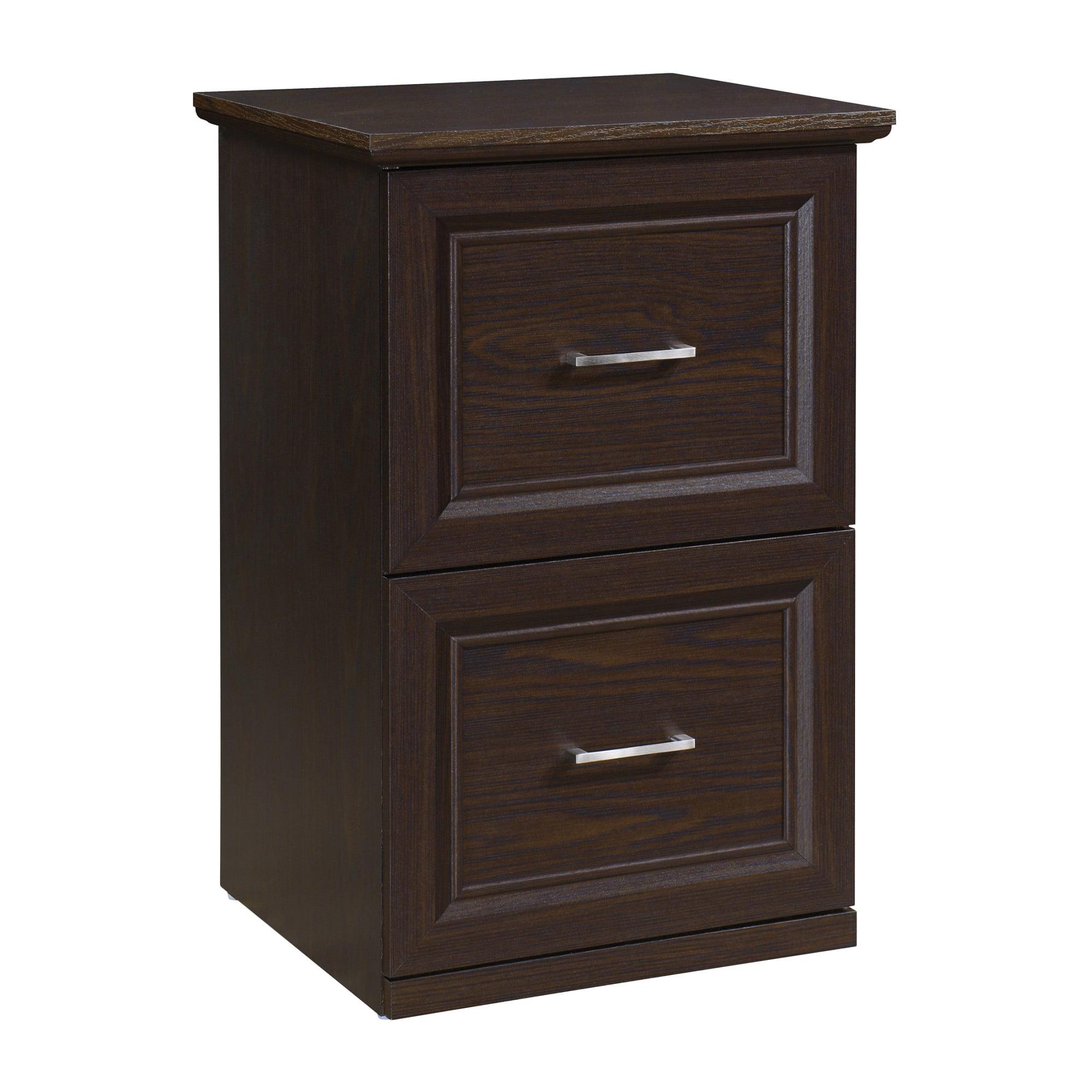 Jefferson Espresso Vertical 2-Drawer File Cabinet with Euro-Glide