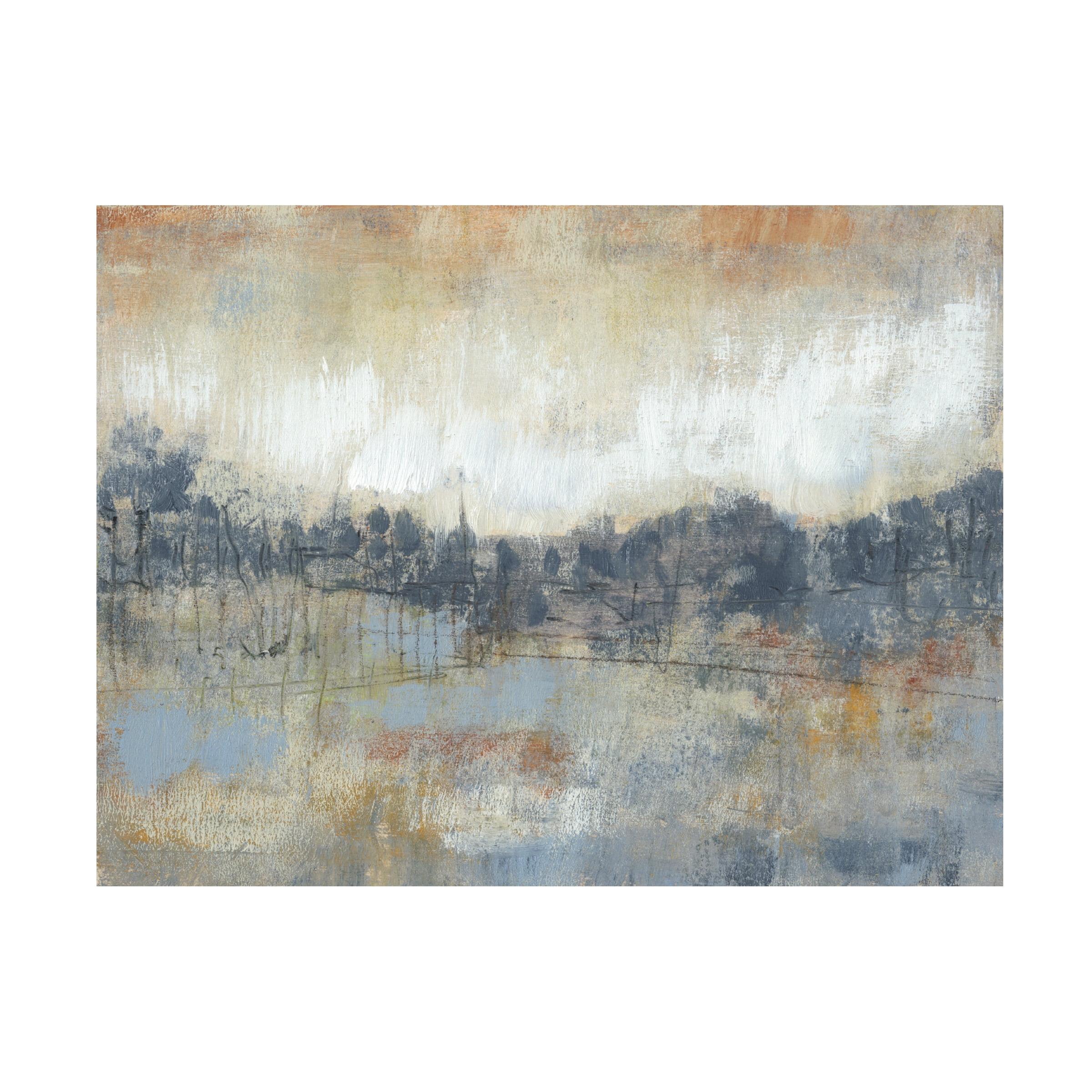 Trademark Fine Art -Jennifer Goldberger 'Cool Grey Horizon I' Canvas Art