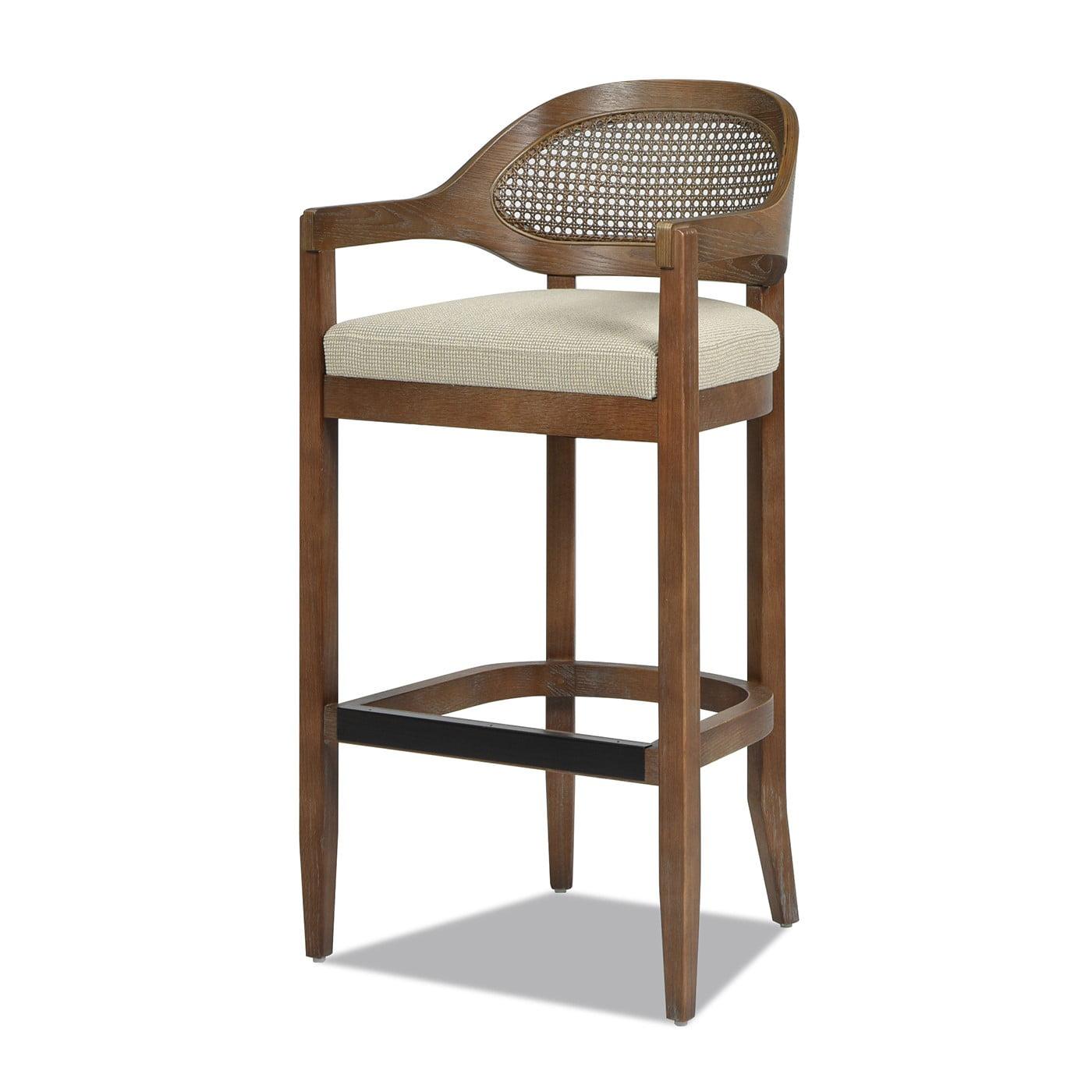 Jennifer Taylor Home Americana Mid-Century Modern 30.5" Cane Back Barstool