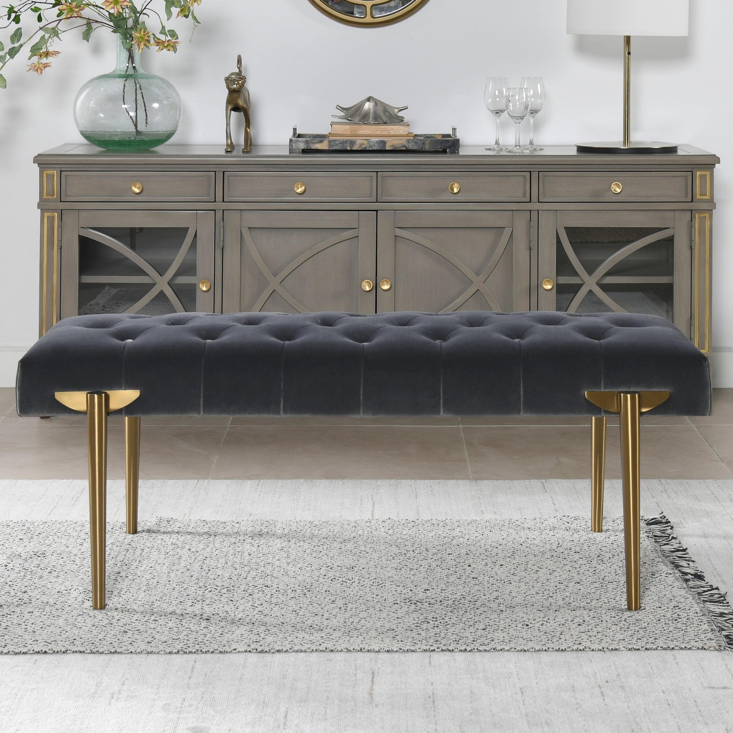 Velvet Upholstered Bench