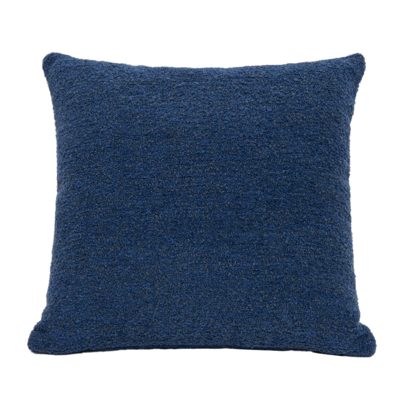 Jennifer Taylor Home Astrid 20" Square Accent Throw Pillow Cover With Feather Insert, Cerulean Blue Boucle