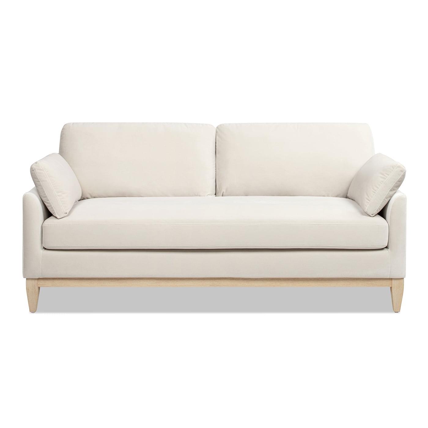 Jennifer Taylor Home Pasadena 75.5" Modern Farmhouse Sofa, French Beige Performance Velvet