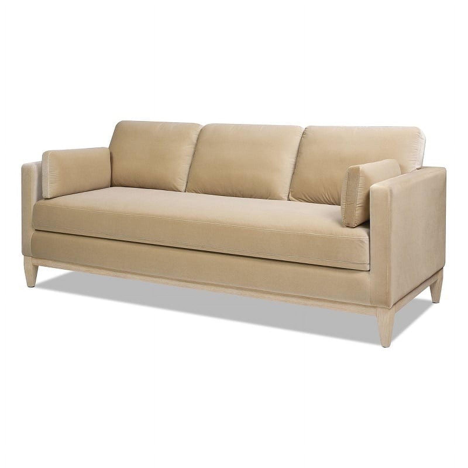 Jennifer Taylor Home Knox 84" Modern Farmhouse Sofa, Fawn Brown Performance Velvet