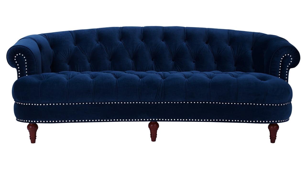 Jennifer Taylor Home La Rosa 84" Victorian Chesterfield Living Room Tufted Sofa Couch, Navy Blue