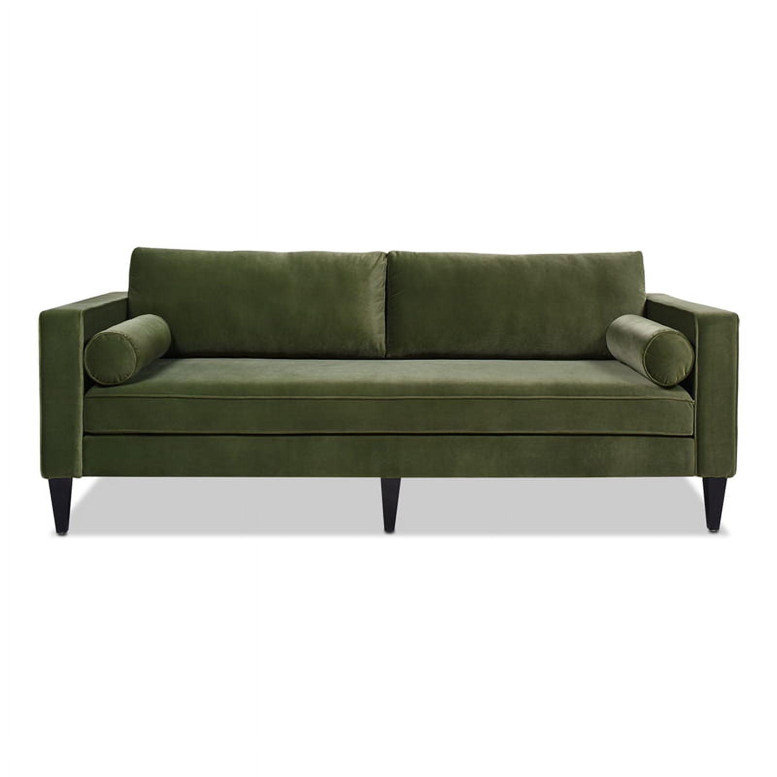 Olive Green Faux Leather Lawson Sofa with Tapered Legs