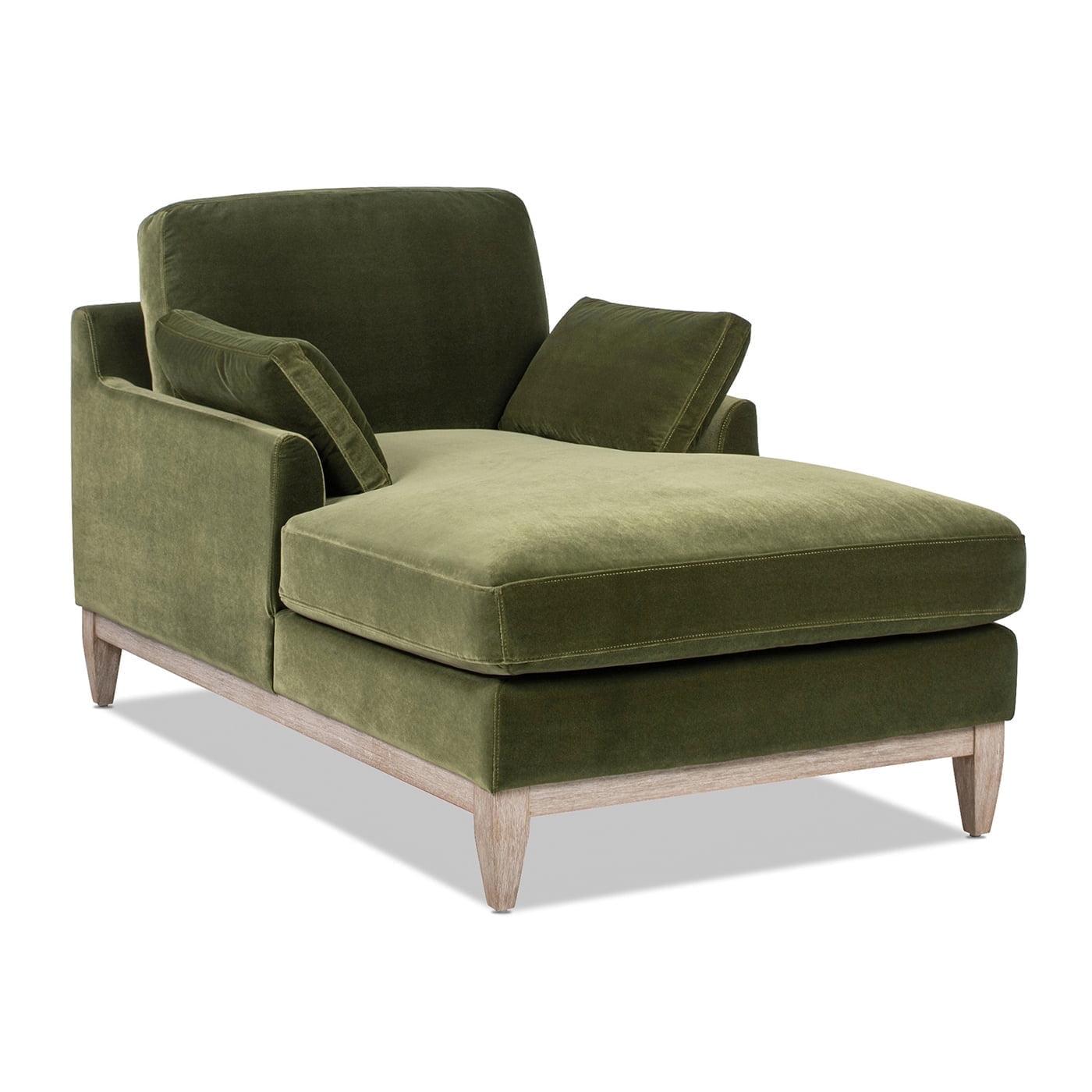 Jennifer Taylor Home Pasadena Modern Farmhouse Chaise Lounge Chair, Olive Green