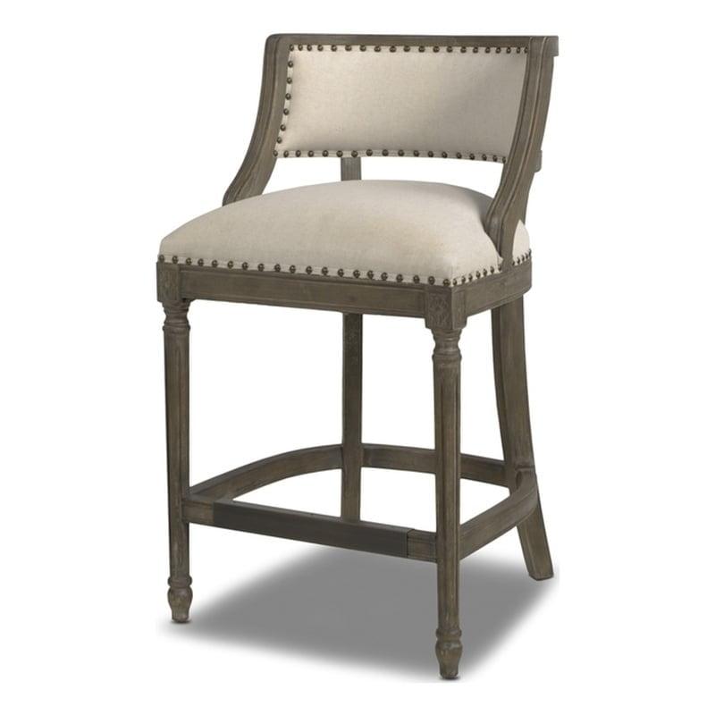 Jennifer Taylor Home Paris 26.5" Farmhouse Counter Height Bar Stool Light Beige