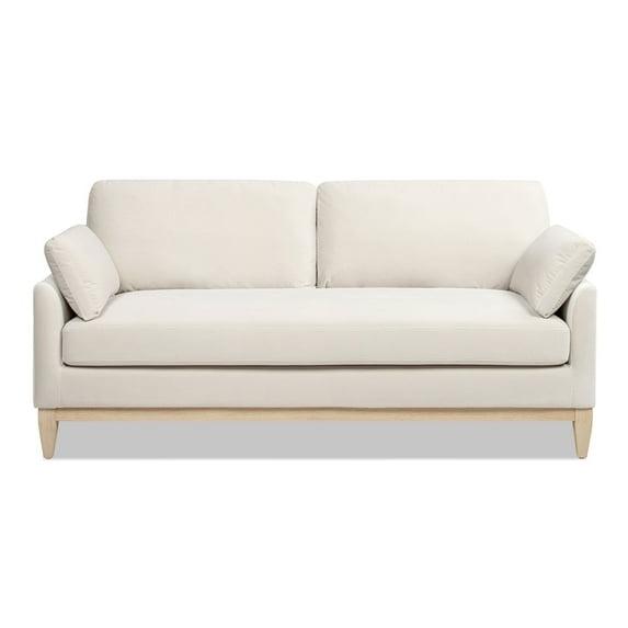 Jennifer Taylor Home Pasadena 75.5" Modern Farmhouse Sofa, French Beige Performance Velvet
