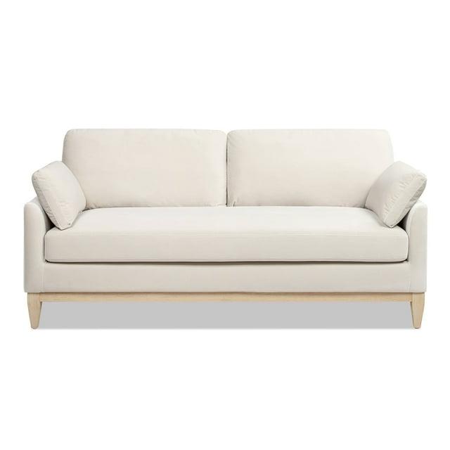 Jennifer Taylor Home Pasadena 75.5" Modern Farmhouse Sofa, French Beige Performance Velvet