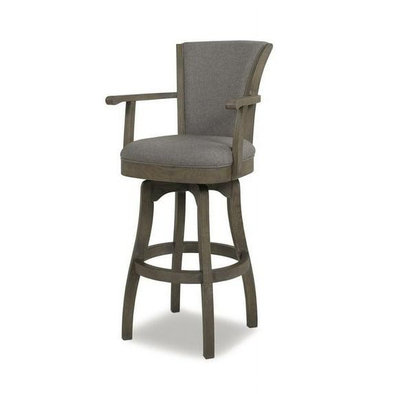 Jennifer Taylor Home Williams 31" Swivel Bar Stool with Armrests Heathered Grey