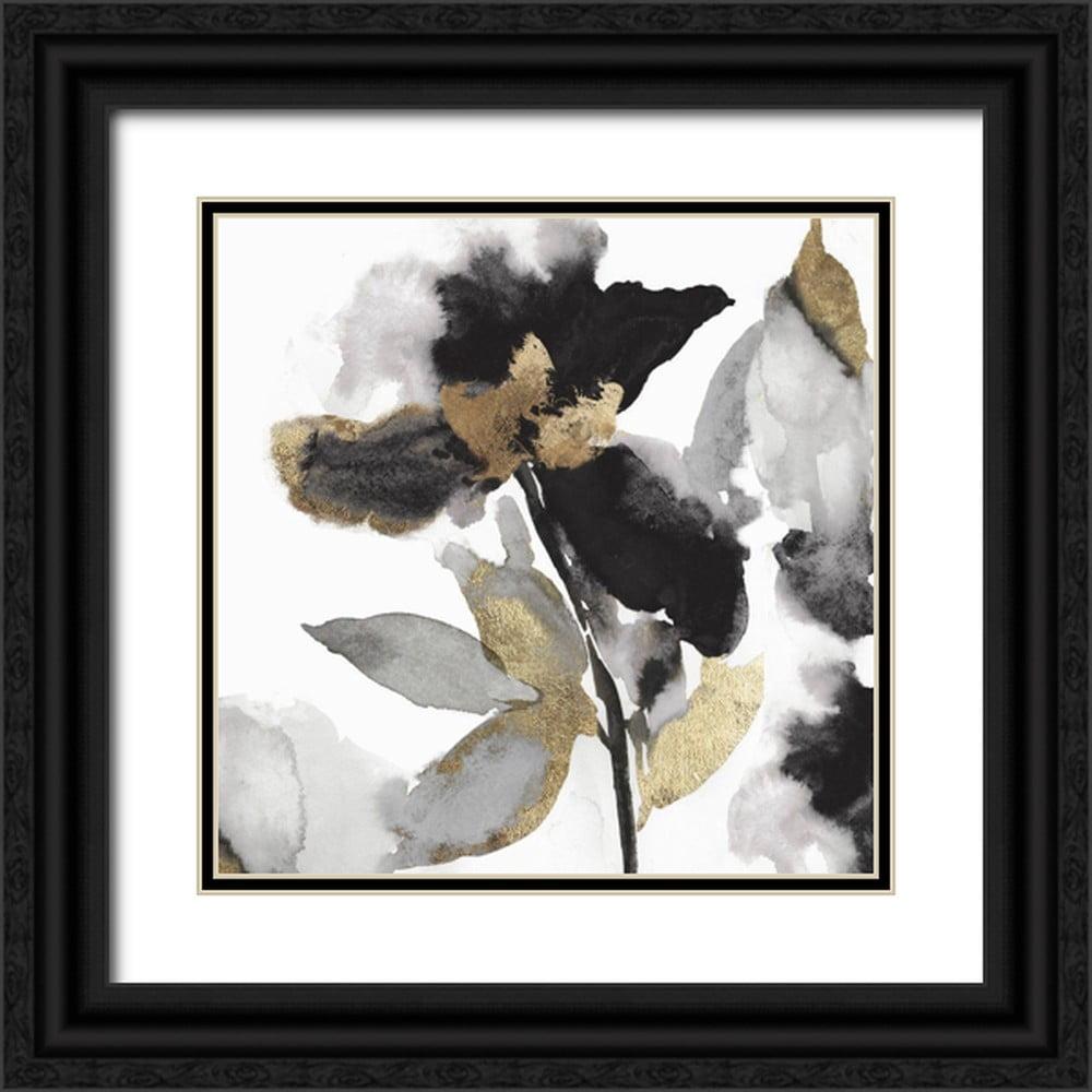 Casa Fine Arts Black Petals Gold Leaves II Print by Asia Jensen