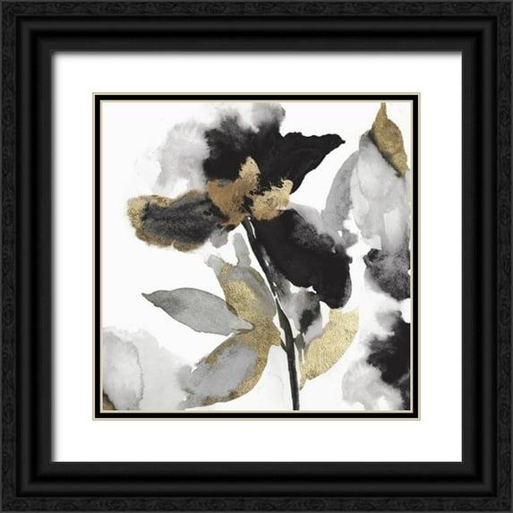 Casa Fine Arts Black Petals Gold Leaves II Print by Asia Jensen