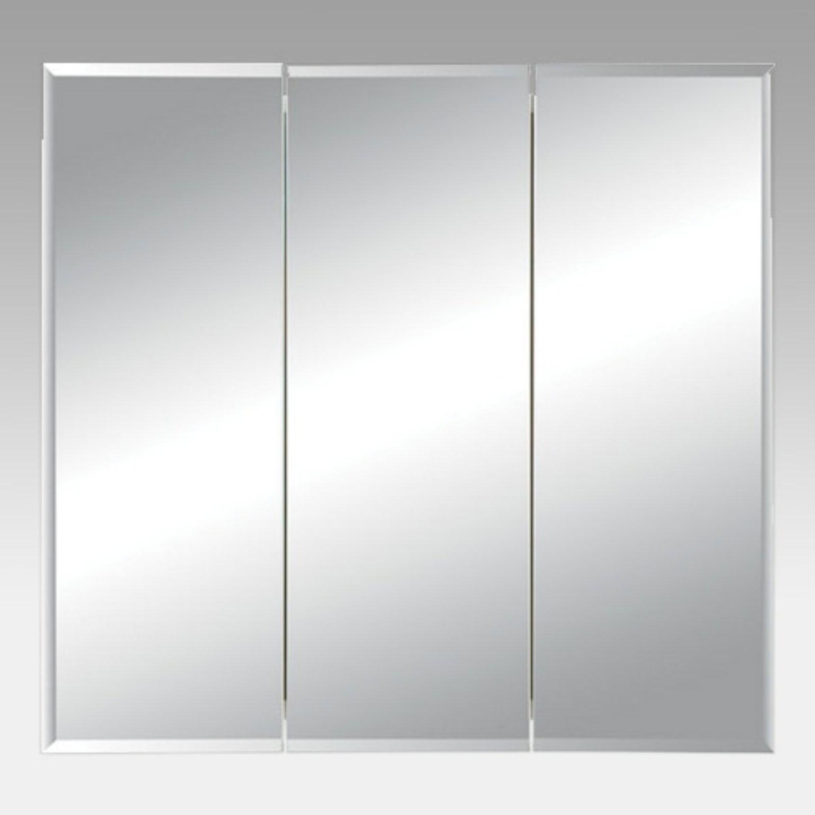 Horizon Triple Door White Steel Recessed Medicine Cabinet