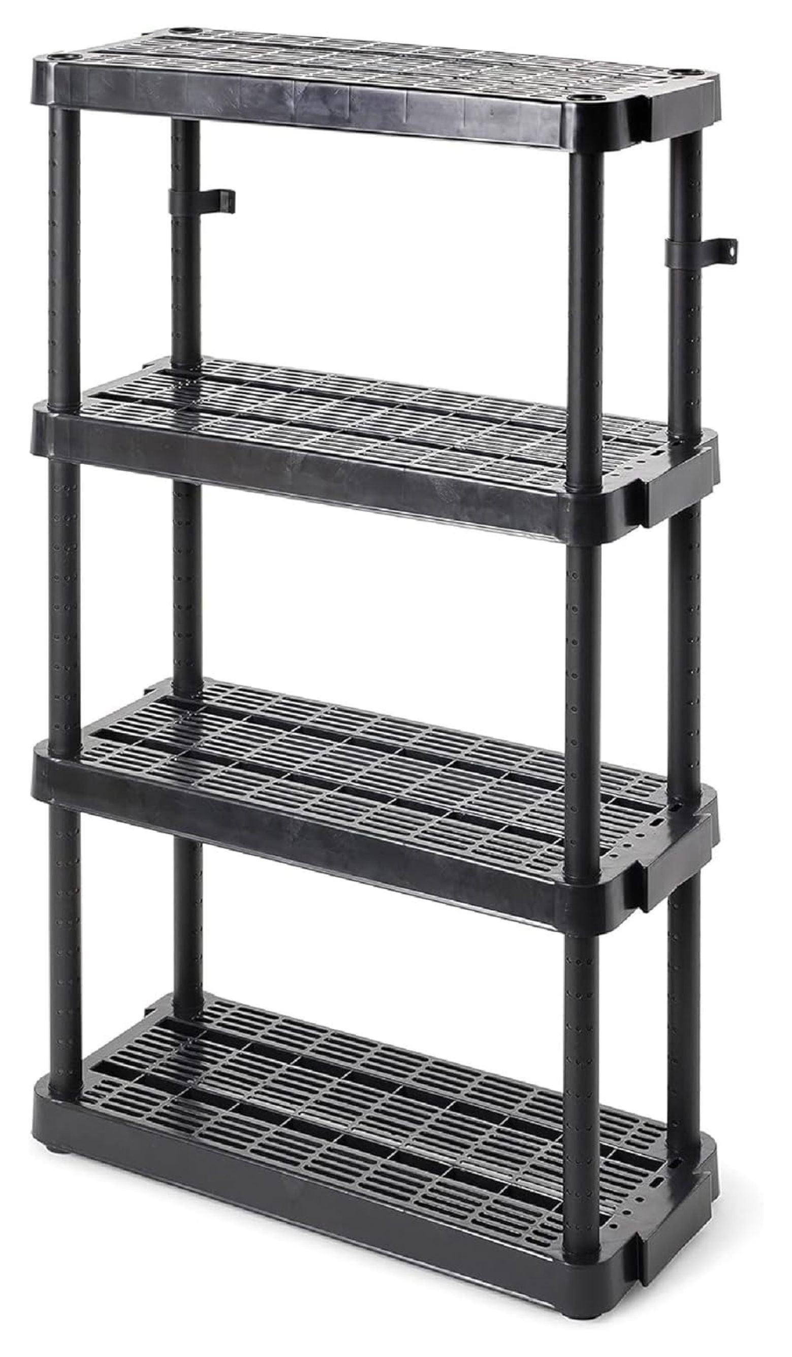 Maxit Black 4-Shelf Adjustable Ventilated Shelving Unit