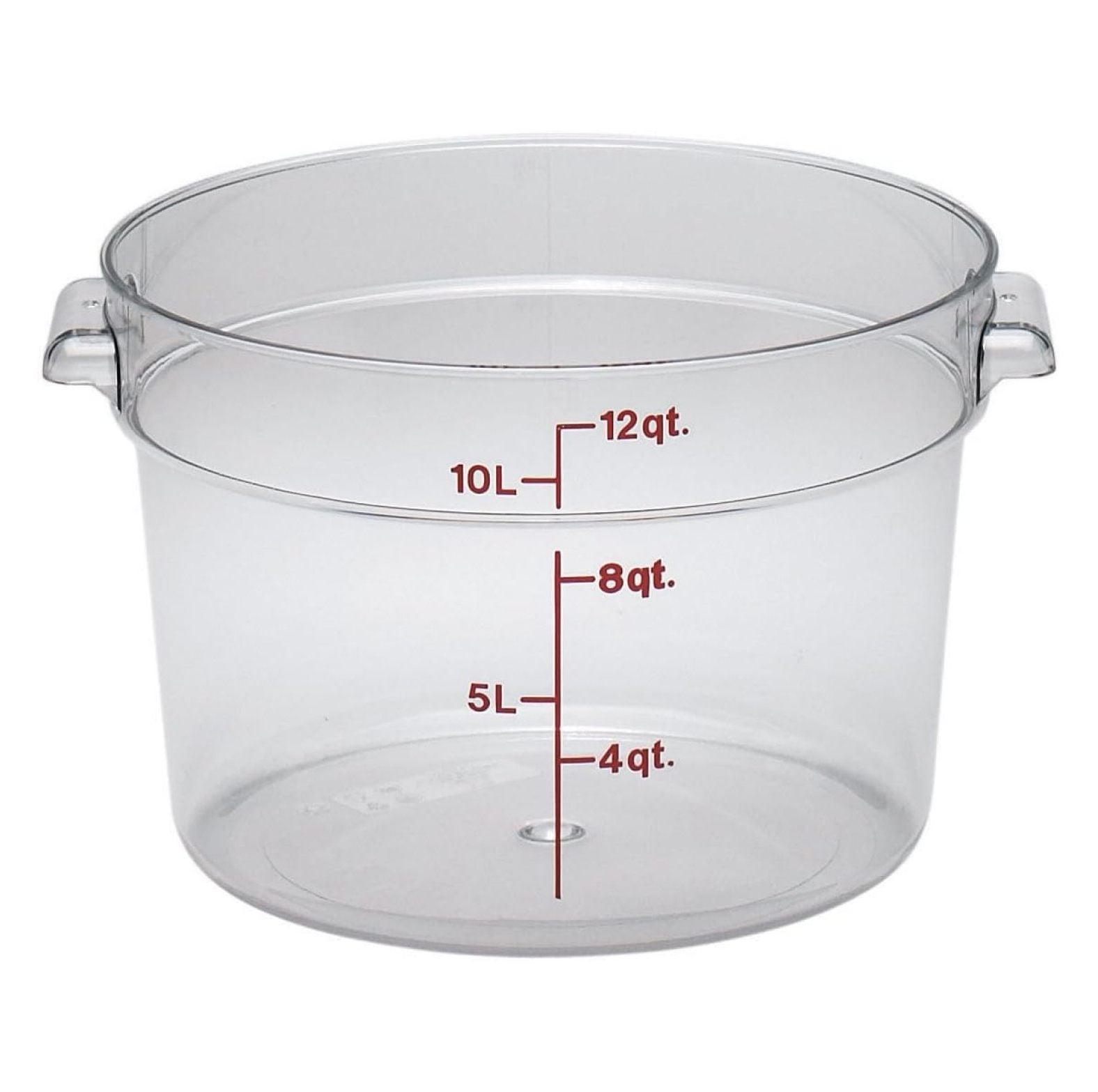 Clear 12 Quart Round Polycarbonate Food Storage Container