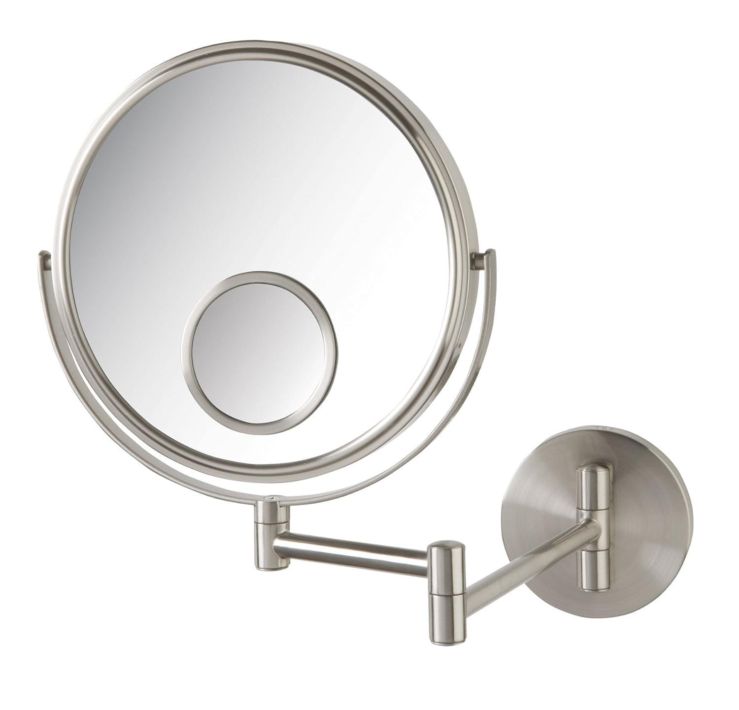 Jerdon 8" Wall Mount Magnified Makeup Mirror