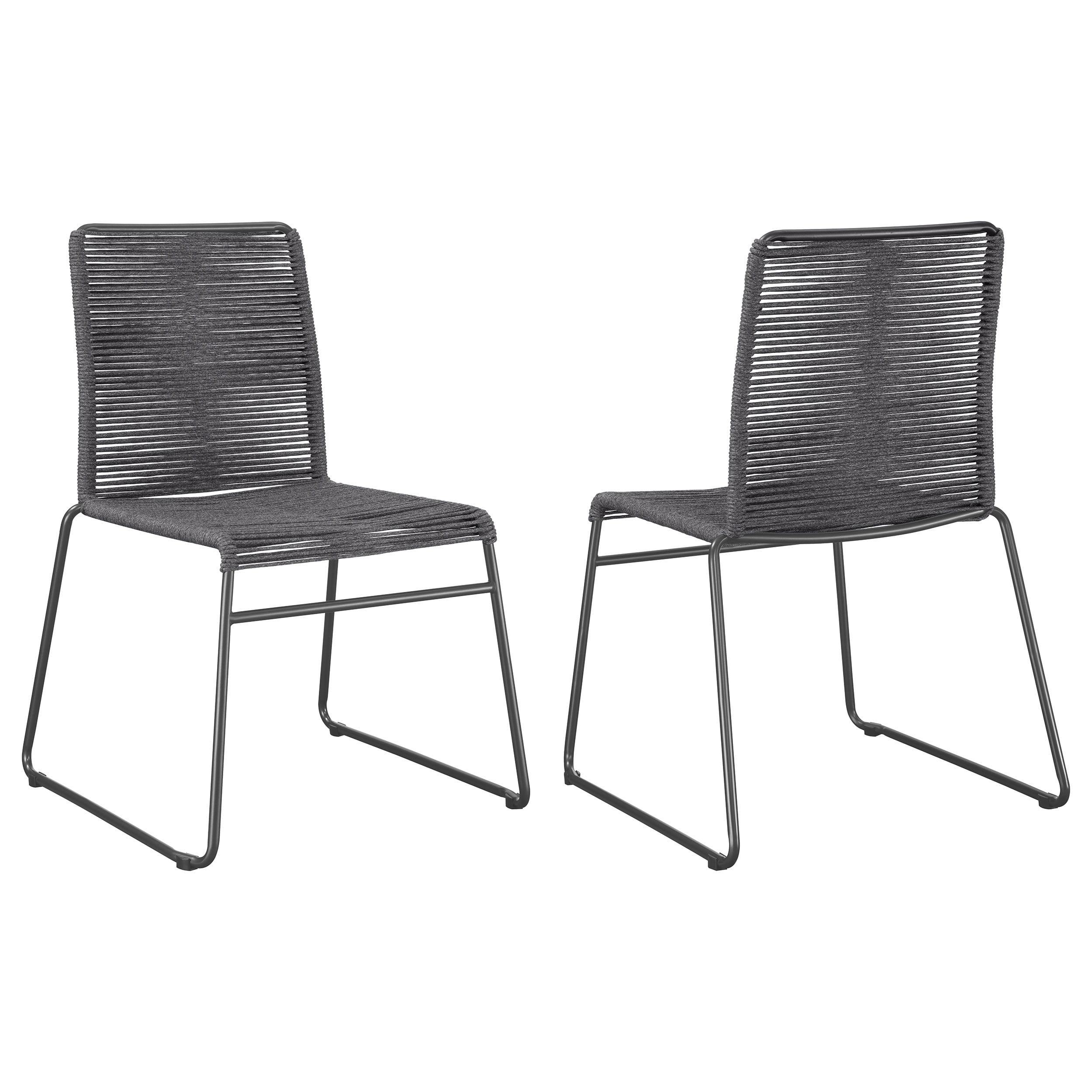 Charcoal Contemporary Upholstered Metal Side Chair