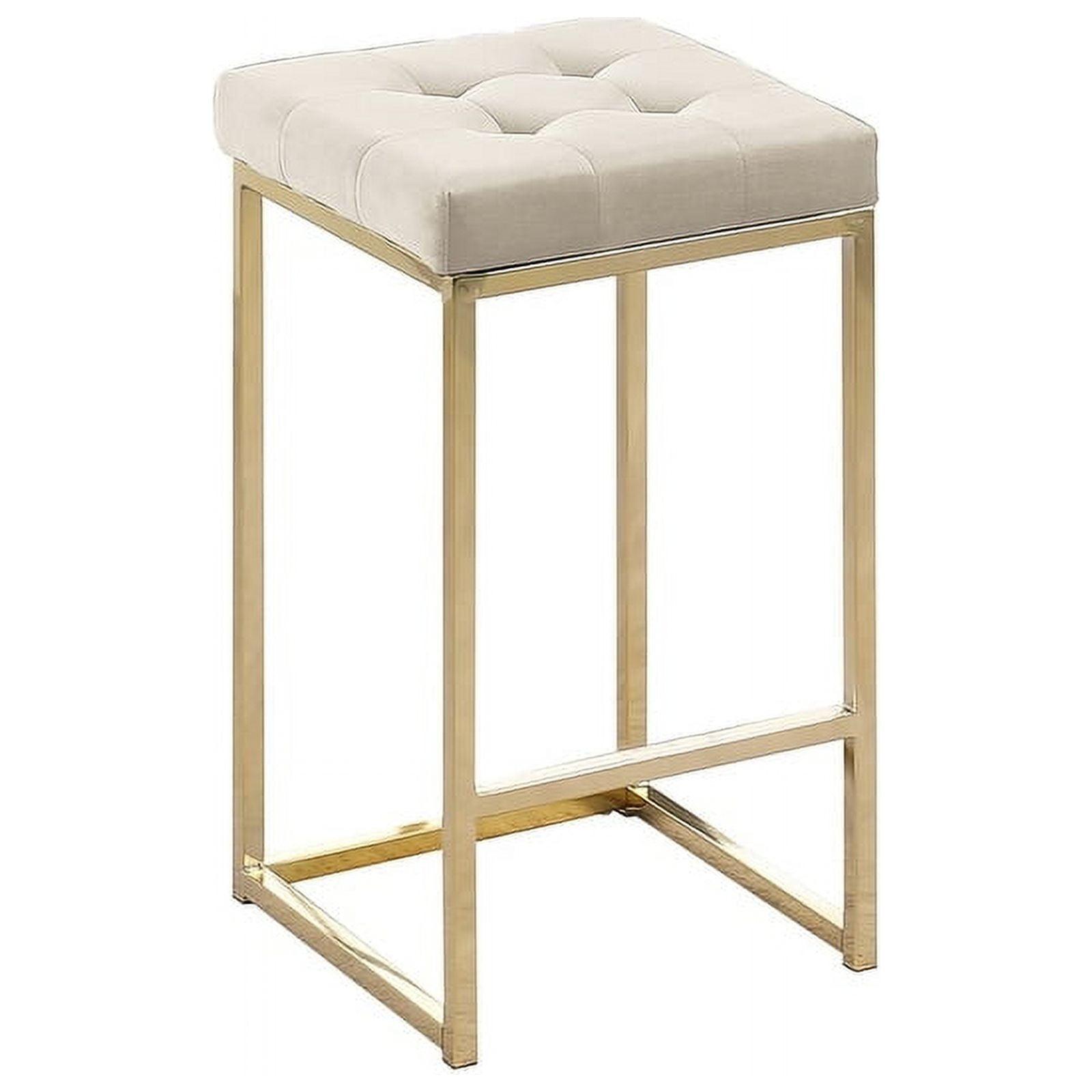 Lux Gray Faux Leather Counter Stool with Chrome Base