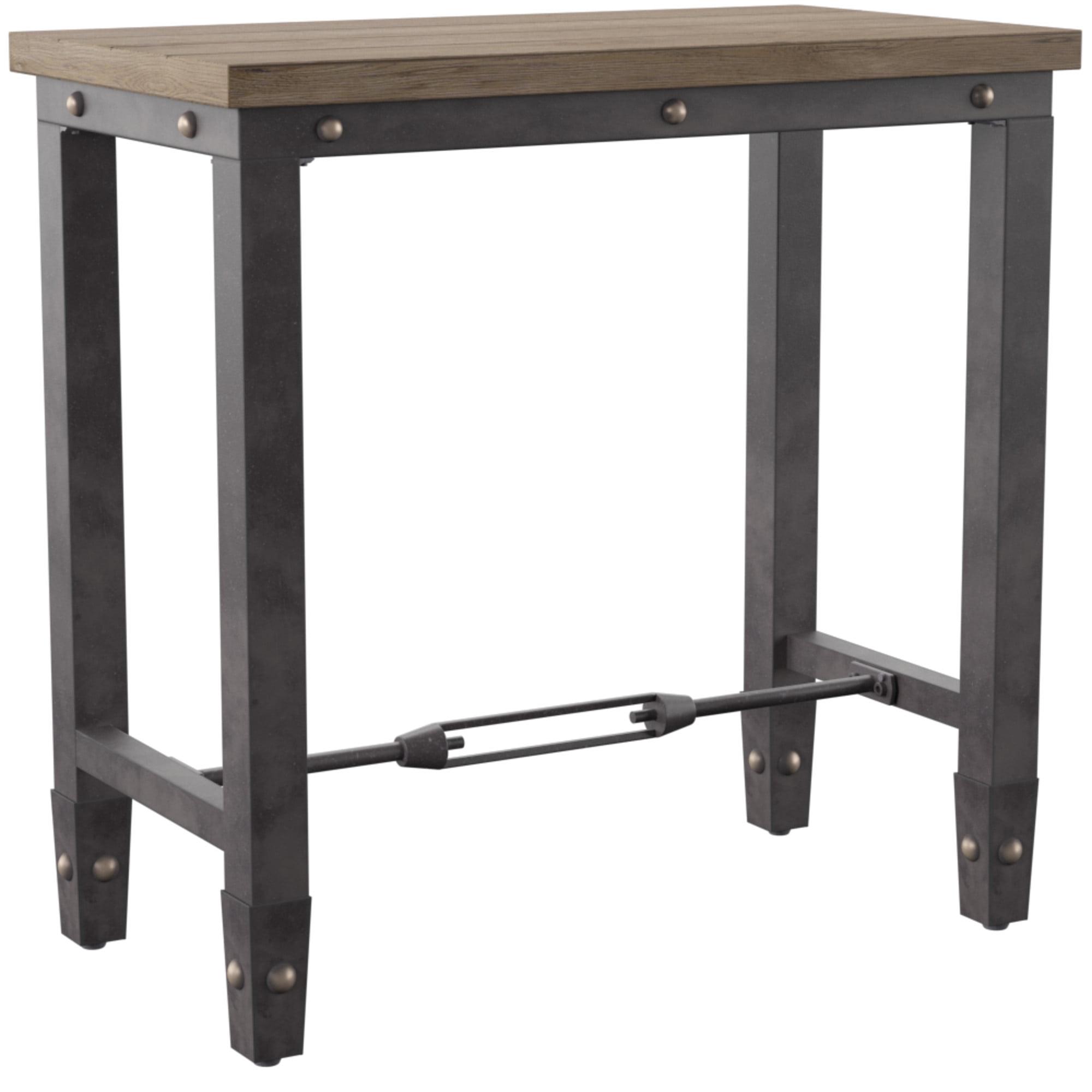 Jersey Chairside End Table Antique Oak - Steve Silver Co.: Sturdy Pine Veneer, Iron Frame, Space-Saving Design