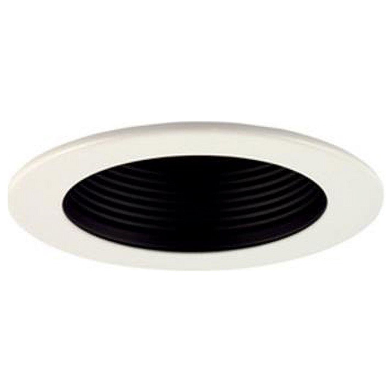 Jesco Lighting TM201BKWH 4 in. Step Baffle Trim- Black Baffle- White Trim