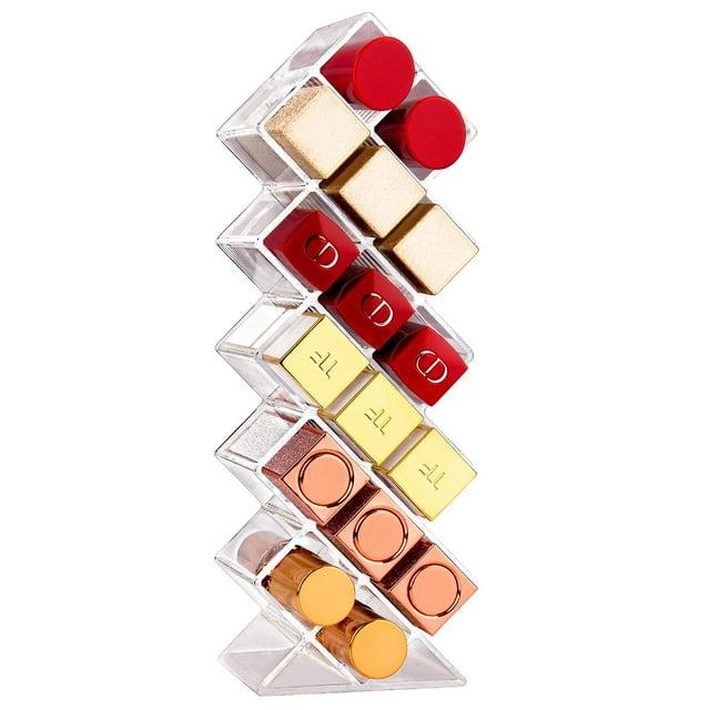 JessLab Lipstick Organizer, Acrylic Clear Lipstick Holder Cosmetic Makeup Organizer, 16 Slots