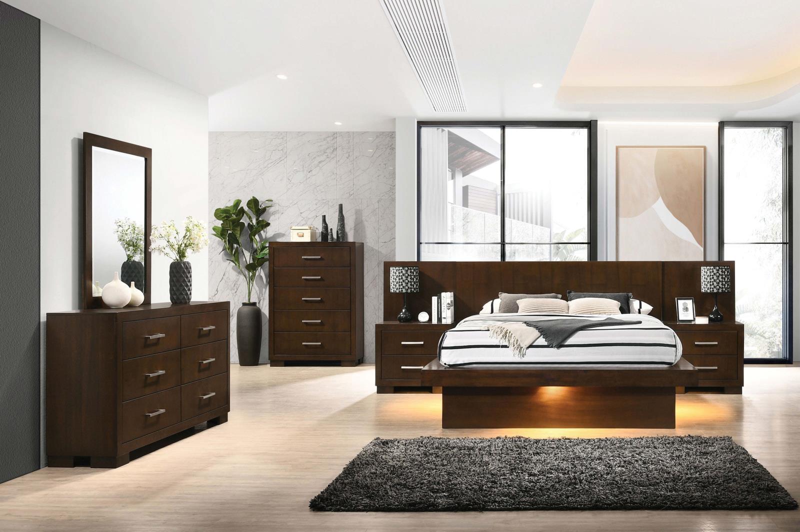 Cappuccino Modern California King 5-Piece Bedroom Set